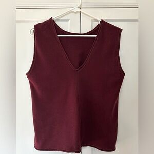 Elizabeth Suzann Women's Sleeveless, Reversible V-Neck Top - Burgundy
